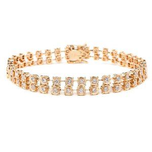 14K Gold  2.39 ct Double Layered Tennis Bracelet